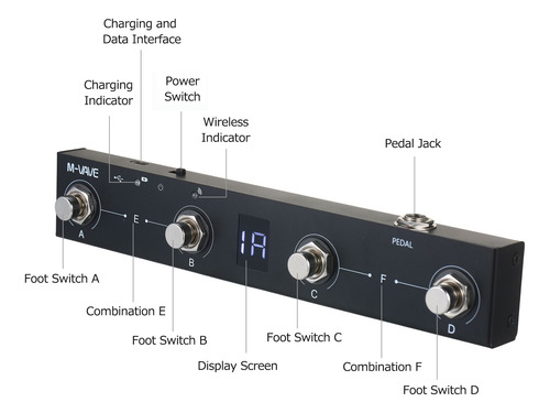 Controlador De Pedal Controller 4 Control Chocolate Wireless