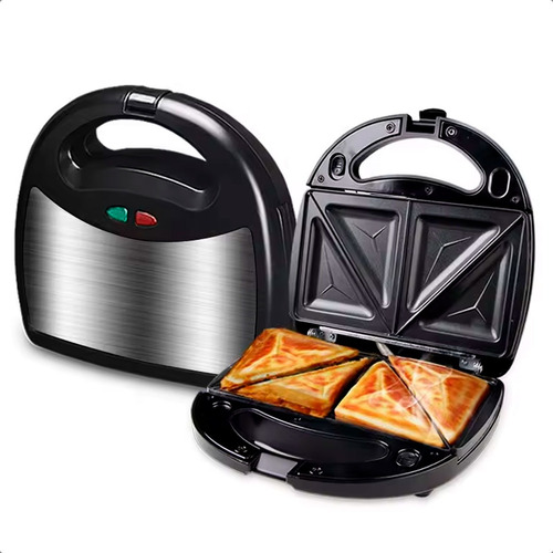 Sanduicheira Elétrica Multigrill 3 Em 1 Donuts Waffle Lanches Multifuncional C/ 3 Tipos De Chapa Cor Preto 110
