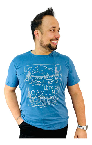 Camiseta Masculina Estampada Camping Lp197