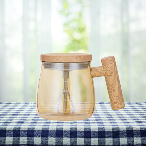 D Taza De Agitación Automática Con Tapa, 400ml, Champán /