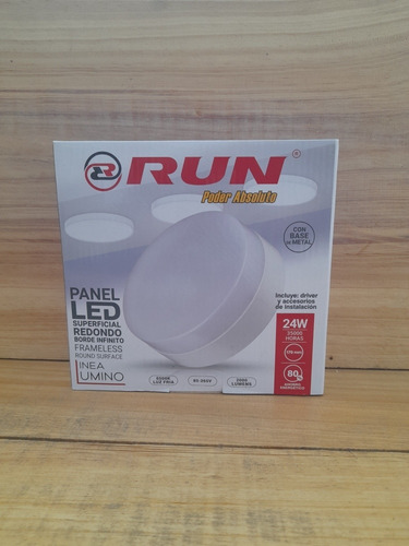 Panel Led Redondo Superficial Borde Infinito 24 W 2000lumens