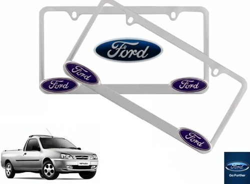 Par Porta Placas Ford Courier 1.6 2009 Original