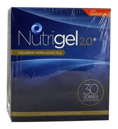 Nutrigel 2.0 Polvo Sabor A Naranja Caja Por 30 Sobres