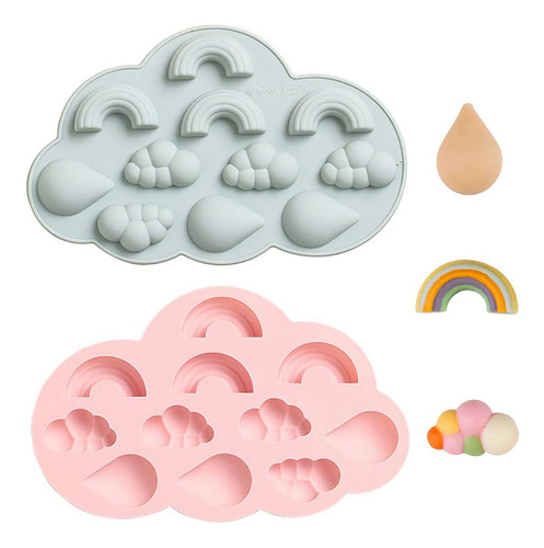 2 Piezas De Nube Arcoiris Gotas De Lluvia De Chocolate De De