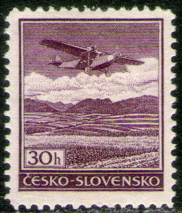 Checoslovaquia Sello Mint Aéreo Avión Fokker Año 1939