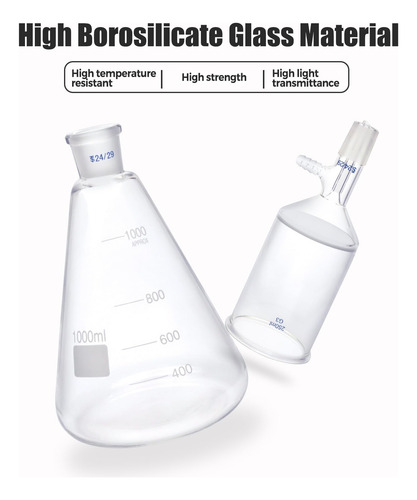 Kit De Filtrado Buchner Con Embudo Y Botella De 1 Litro