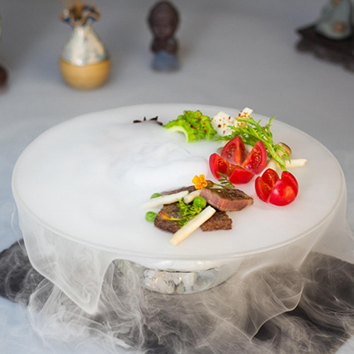 Plato De Cena De Vidrio Pasta Hielo Seco Plato Para 18 Cm