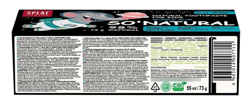 Splat Junior Bubble Gum Pasta De Dientes Natural Para Niños
