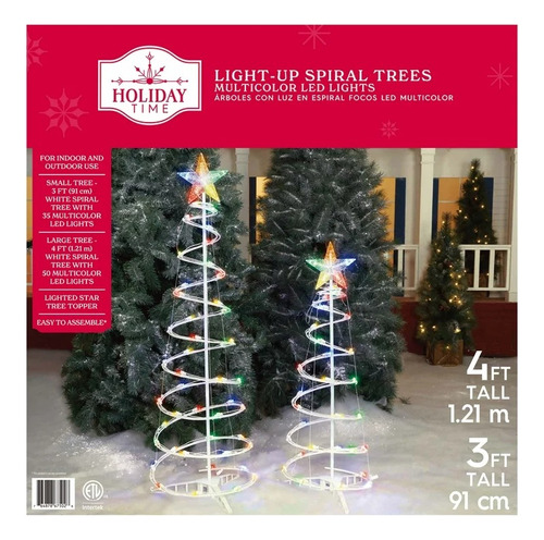 Set Arboles Navidad Pinos Nevados Iluminados Deco Navideños