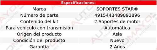 2 Soportes Motor S Star Camaro V6 2.8l P/ Chevrolet 82-89
