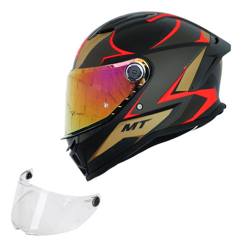 Combo Capacete Mt + Viseira Extra - Esportivo Para Moto