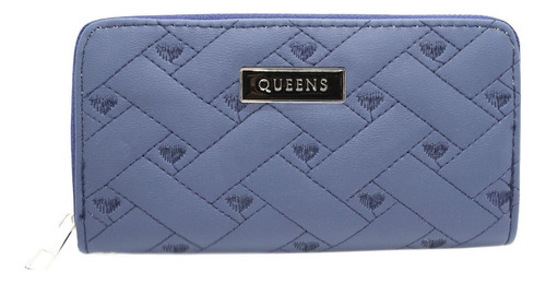 Queens Billetera Mujer Cuero Sintético Qw13 2z 3c Color Azul Qw13 2z