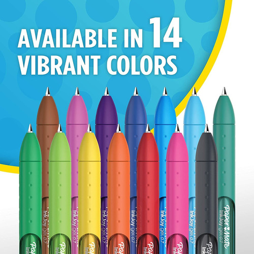 Paper Mate Inkjoy Gel Pens Medium Point (0.7mm) Capped, 14 C