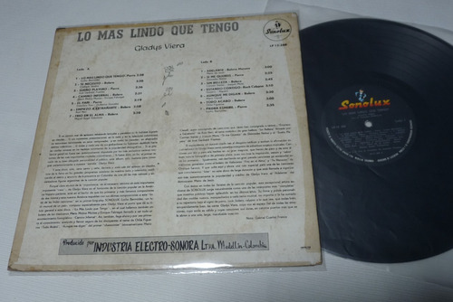 Jch- Gladys Viera Lo Mas Lindo Que Tengo Edic. Colombia Lp (Usado)