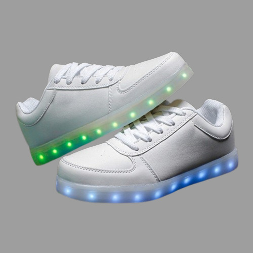 Pareja Luz Led Deportivo Luminoso Zapato Zapatillas Blanco