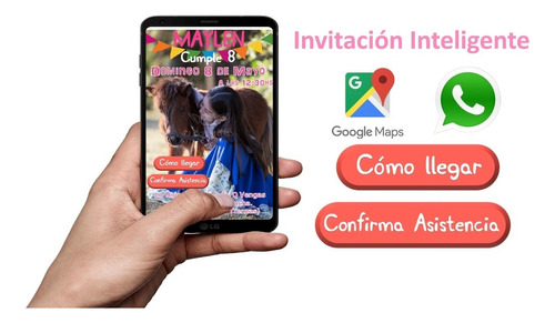 Invitacion Pony Foto Mapa Ubicacion Confirmacion Whatsapp