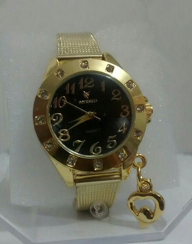 Relógio Feminino Dourado Luxo Otimo Preço