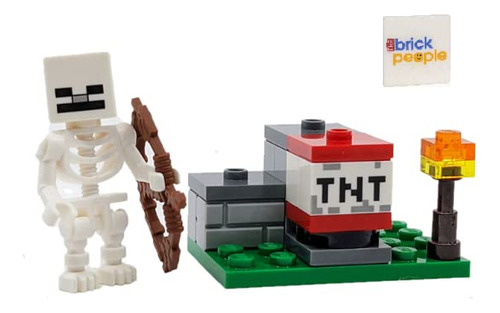 Lego Minecraft: Skeleton Con Lanzador De Tnt Y Ficha Adicion