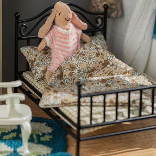 Cama En Miniatura, Juguete Para Niños, Modelo De Negro