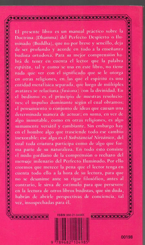 El Dhamma Del Buda, J. Kasyapa, Ed. Roca, 1992, 112 P. Mex. (Usado)