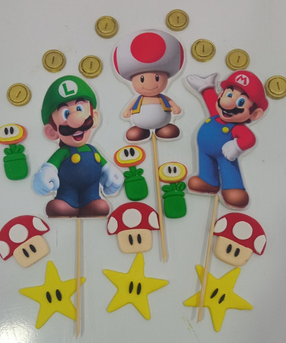 Imagen 1 de 2 de Kit Mario Bross Para Decorar Tortas .