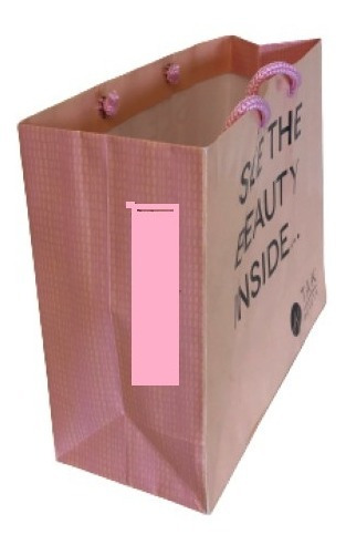 Imagem 3 de 3 de 100 Sacolas De Papel 19x23x9cm C/ Alça Tak Beauty Pp