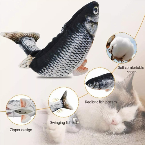 - Juguetes Gato Eléctrico Pez Con Catnip Pescado Para Gatos