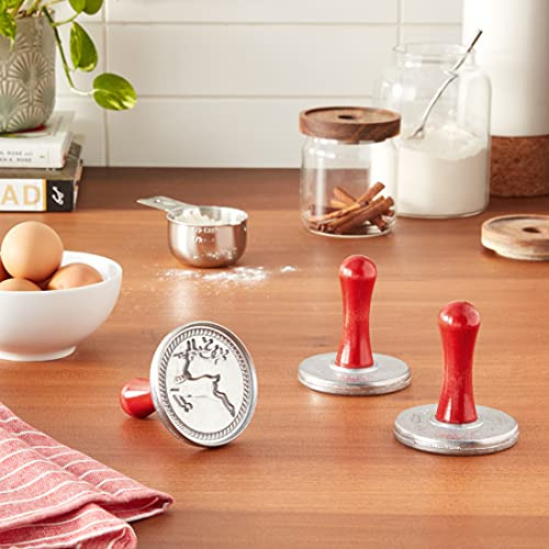 Cookie Stamps Nordic Ware Yuletide Cast 7.62cm Rounds Silver