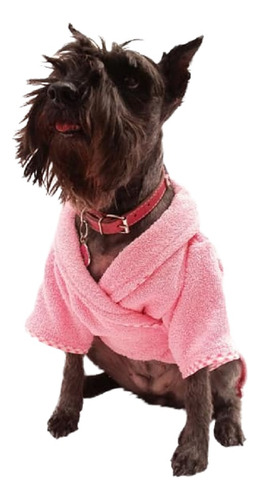 Bata Baño P/perro Bubble Coat Rosa Algodón Talla 5 Pet Pals