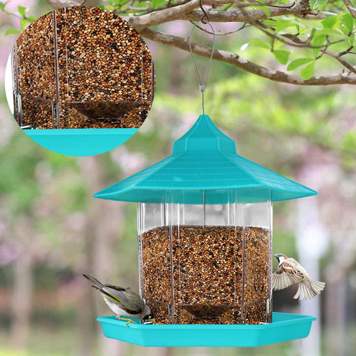 Comedero Para Pájaros Colgante Con Estación De
