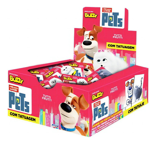 Chiclete Pets Tutti-frutti C/100 - Buzzy