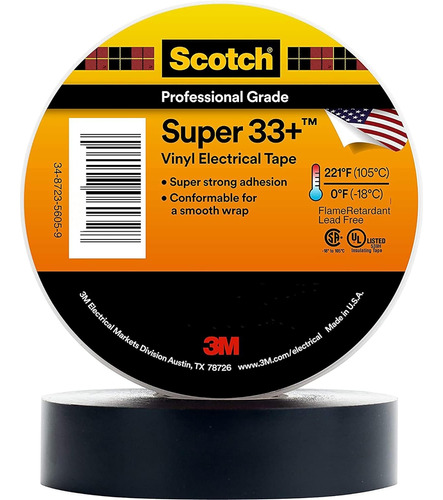 Scotch 3m Cinta Aislante Super 33 19mm X 20 Metros