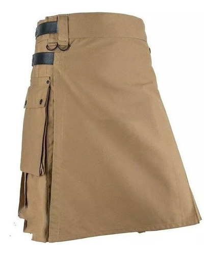 Kilt Escocés Para Hombre Con Costuras A Cuadros En Contraste