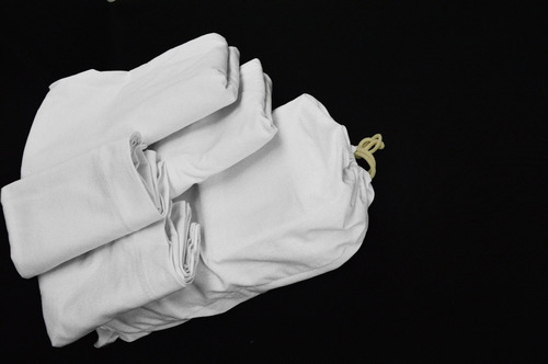 1 Jgo Sabanas 100% Algodón Matrimonial Blanco Diseño De La Tela Liso