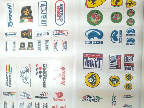 Adesivos Logotipos Antigos Formula 1 Anos 80 - 4 Cartelas