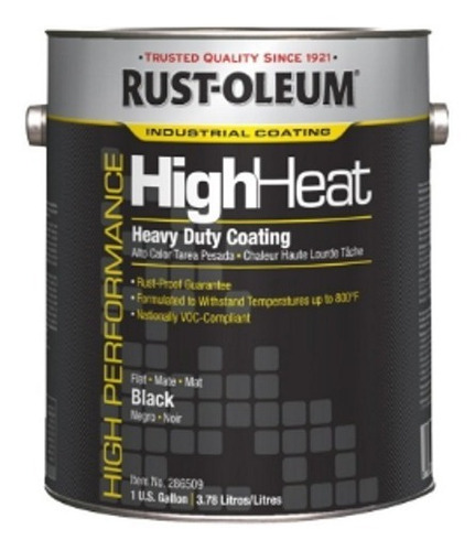 Pintura Alta Temperatura Negro 4200 Rust Oleum 3,78lts.