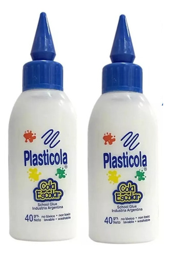 Adhesivo Vinílico Plasticola 40 Grs X 2 Unidades Color Blanco