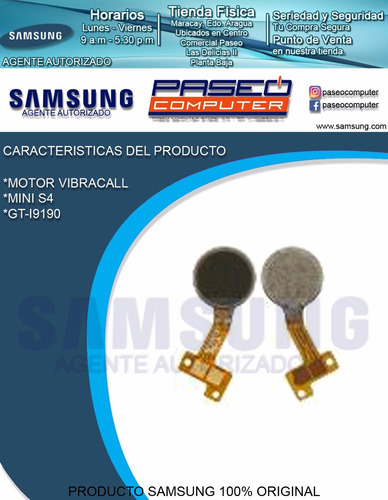Motor Vibracall S4 Mini Gt-i9190  Agente Autorizado Samsung