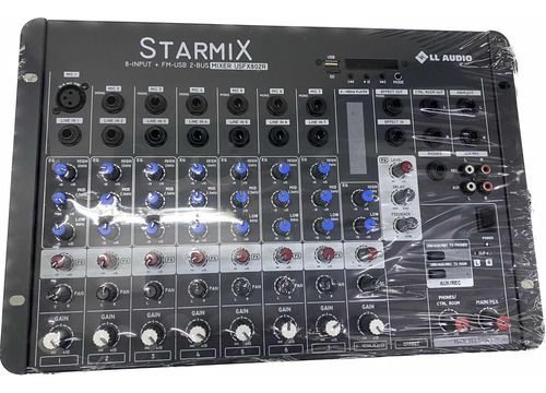 Mesa Som 8 Canais Usfx802 Ll Audio Console Efeito Bluetooth