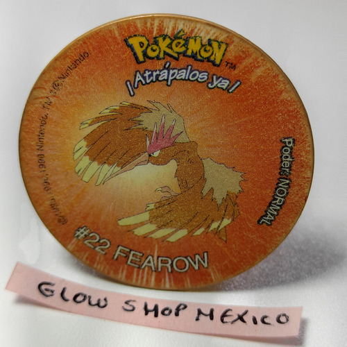 Tazo Pokémon 2 - Fearow #22 Estética 7.5 #2 Sabritas