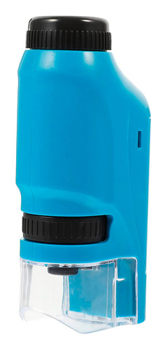 Microscopio Mini Portátil Zoom Óptico 60-120x Con Luz Led Color Azul
