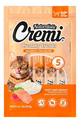 Cremi Atun Y Salmon Snack Humedo Para Gato X 5 Unidades