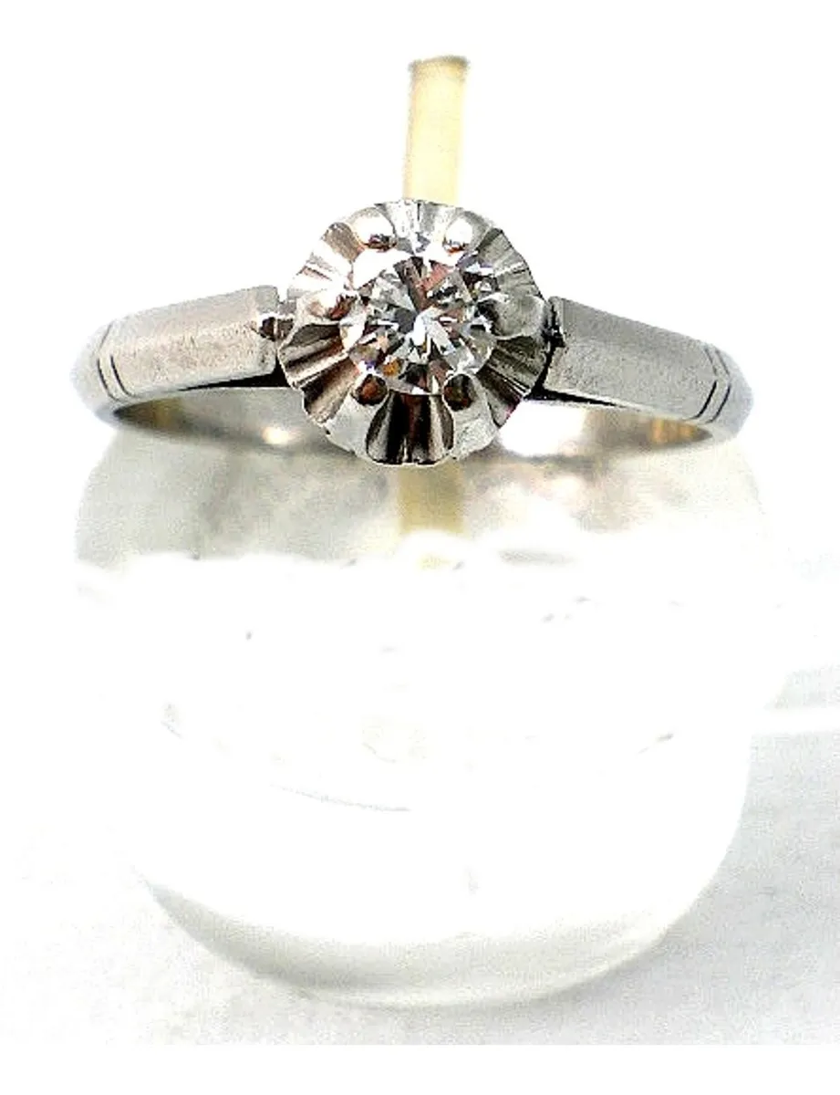 Anillo Solitario De Platino 950 Y Brillante De 0.25 Ct