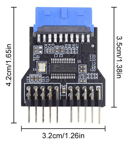 Adaptador De Concentrador Usb De 19 Pines Usb 3,0 A Doble
