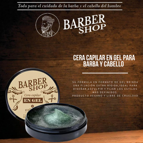 Cera Capilar En Gel P/ Barba Y Cabello Barber Shop 40g