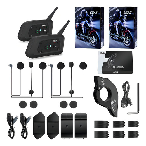 Par Intercomunicador Ejeas V6 Pro+ Controle Guidão Fone Moto (Usado)