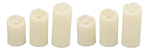 6 Velas Led Con 3 Botones, Pilas De Plástico Parpadeante