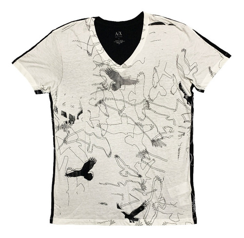 Playera Armani Exchange Original Diibujos Pajaros