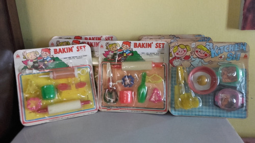 Imagen 10 de 10 de Juego Set Cocina Reposteria Para Niñas Antiguos Hecho Vzla