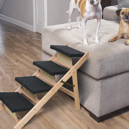 Escalera Para Perros 2 En 1/rampa Para Perros Con 4 Pelda...